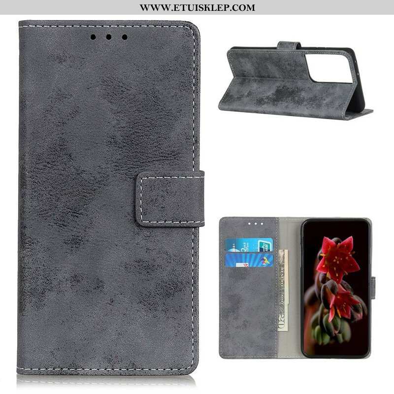 Skórzany Futerał do Samsung Galaxy S21 Ultra 5G Sztuczna Skóra W Stylu Vintage